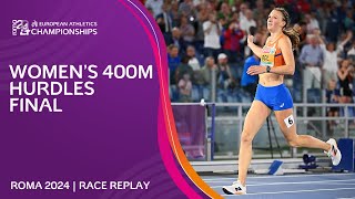 CHAMPIONSHIP RECORD Womens 400m hurdles final replay  Roma 2024 [upl. by Teerell]