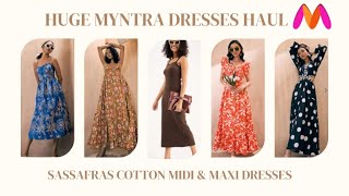 Huge Myntra Cotton Midi amp Maxi Dresses haul Sassafras Dresses Haul🔥😍 fashion dress myntra [upl. by Bonner]