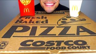 ASMR COSTCO CHEESE PIZZA MCDONALDSFRIES MUKBANG BIG BITES CHALLENGE REVIEW RECIPE ASMR JERRY SOUNDS [upl. by Jarlath952]