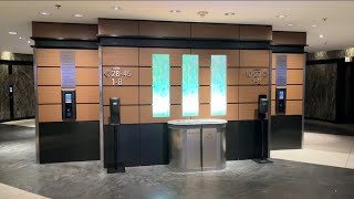 MODERNIZED FULL TOUR SchindlerPORT destination dispatch elevators  Marriott Marquis New York NY [upl. by Ardnua]