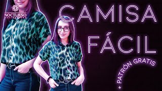 TUTORIAL DIY CAMISA FÁCIL  PATRÓN GRATIS [upl. by Adnawt]