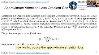 NeurIPS 2024 The 5min video of The FineGrained Complexity of Gradient Computation for Training LLM [upl. by Eresed898]