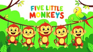 Five Little Monkeys  English kids Song  Kids Learning [upl. by Whelan]