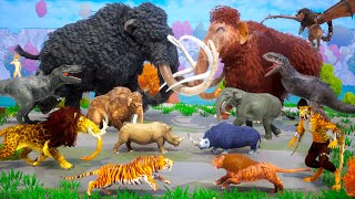 ARBS Prehistoric Mammals vs ARK Prehistoric Animals Elephant Mammoth vs Dinosaur Animal Revolt [upl. by Ynaoj]