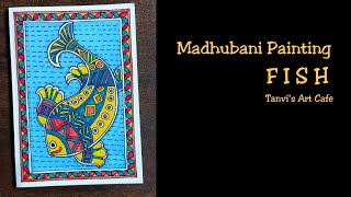 Madhubani Painting tutorial for beginners Madhubani Fish Design [upl. by Alyse803]