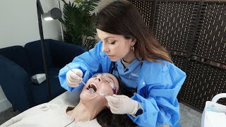 ASMR Real Person Dental Exam  TMJ Massage Teeth Brush Whitening Assessment  Unintentional Style [upl. by Gilles]