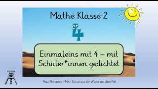 Mathe Klasse 2 Einmaleins mit der 4 Reime mit Schülerinnen gedichtet [upl. by Modeste408]