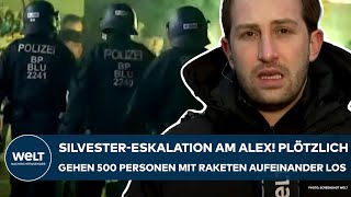 BERLIN SilvesterEskalation am Alexanderplatz 500 Personen gehen mit Böllern aufeinander los [upl. by Kentigerma]