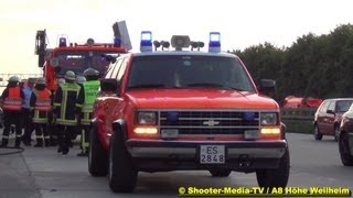 Zwei VU mit LKW auf A8 Chaos auf der BAB 8  Feuerwehr KirchheimTeck amp Weilheim im Einsatz KINO [upl. by Leong]