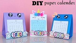 How to make a 2020 desk calendar  diy calendar paper Mini calendar paper crafts for school  DIY [upl. by Winer399]