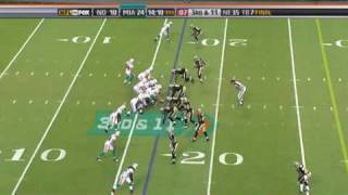 New Orleans Saints Darren Sharper makes a great bobbling Interception against The Miami Dolphins [upl. by Dunham]