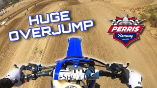 HUGE OVER JUMP  Ride Day At Perris Raceway [upl. by Ecaidnac]