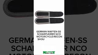 GERMAN WAFFENSS SCHARFUHRER NCO MOTORCYCLERECON SHOULDER BOARDS SUBDUED TRESSE [upl. by Thorsten652]