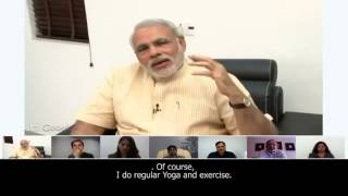 Shri Modi speaks about his eating habits amp secret behind the Modi Kurta with subtitles [upl. by Yrelle]