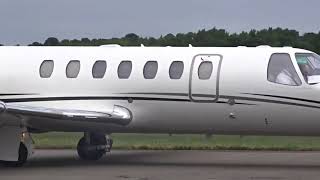 Cessna C560 Citation Encore N856AC SCREAMING takeoff from Cape May Airport with thrust reduction [upl. by Solokin]