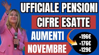 🔴PENSIONI AUMENTO CEDOLINO NOVEMBRE 👉 ECCO QUANTO PERCEPIRETE IN PIU❗️ TABELLA IMPORTI ESATTI📈 [upl. by Aleehs942]