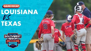 Game Highlights Texas vs Louisiana  Little League Baseball Southwest Region Tournament [upl. by Trahurn]