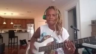 Female Bass Player Divinity Roxx is HaboglabotribinBernard Wright Cover [upl. by Ahsinut971]