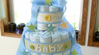 como hacer un pastel de pañales🎂 para baby shower paso a pasosuper facil [upl. by Helbonia309]