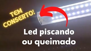 LUMINÁRIA QUEIMADA E LED PISCANDO  COMO CONSERTAR [upl. by Sterrett]