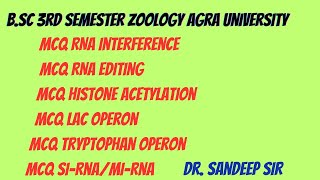 MCQ Regulation of gene expression in prokaryotes and EukaryotesBsc 3rd semester zoology [upl. by Lisle]