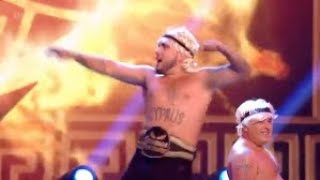 Britains Got Talent The Champions 2019 Stavros Flatley Intro amp Full Audition Clip S01E04 [upl. by Ahsinat187]