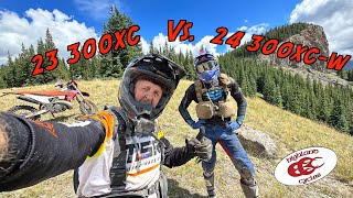 2024 KTM 300XCW VS 2023 KTM 300XC  Nate Creek Trail  Alpine Trail [upl. by Aihsat]