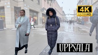 Walking in Uppsala Sweden Snowy afternoon walk December 2023 Immersive Sound 4K Ultra HD60fps [upl. by Odlaw871]