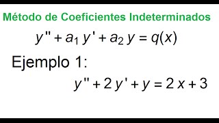 Método de Coeficientes Indeterminados 1 [upl. by Sutniuq75]