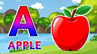 ABCD a to z alphabets a for apple 🍎 Nursery rhymes phonics song English alphabet ABC with pictures [upl. by Diley545]