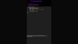 💻 CSS 6a 💻 font family and size properties 💻 css css3 csscourse html html5 [upl. by Imac]