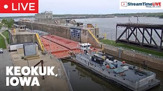 Mississippi River Lock 19  Keokuk IA USA  StreamTime LIVE [upl. by Annol41]