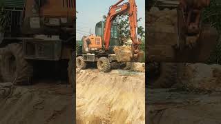 Doosan excavator digging drainage ditch Shorts uk [upl. by Gnex]