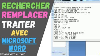 📚rechercher et supprimer sur microsoft worddelete bloc number CNC Program [upl. by Fillander49]