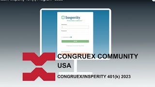 Congruex  Insperity 401k Program  2023 [upl. by Stephan]