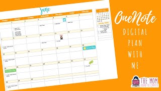 How to Set Up A Calendar Planner In OneNote  June Digital Plan With Me  Mom Behind the Computer [upl. by Naujtna438]