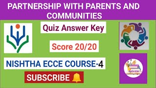 Partnership With Parents and Communities Quiz Answers dikshaquiz  nishthaquiz aashakiran [upl. by Devitt]