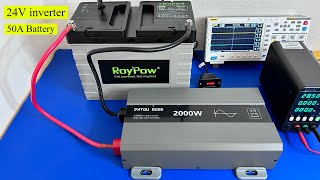 Test of DATOU BOSS 2000w Power Inverter with RoyPow 24V 50AH battery [upl. by Bumgardner]