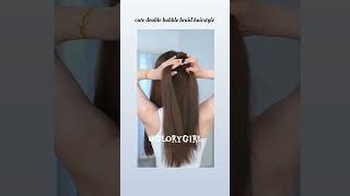 cute double bubble braid hairstyle ytshorts hairstyle shorts [upl. by Tadeas]