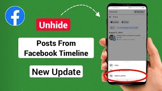 How To Unhide Posts From Facebook Timeline  Unhide Posts From Facebook Timeline 2024 [upl. by Melas]