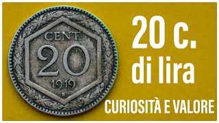 Moneta 20 Centesimi di Lire Esagono  Regno DItalia [upl. by Kayle867]