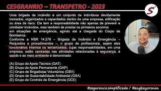 Questão da NBR 14276 Brigada  Cesgranrio  Transpetro 2023 [upl. by Elatia]