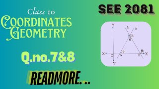 Coordinates Geometry Class 10optional mathsSEE 2081 part5 [upl. by Wycoff]