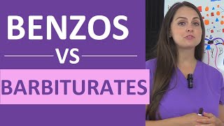 Benzodiazepines vs Barbiturates Nursing Sedative AntiAnxiety Anxiolytic Pharmacology NCLEX [upl. by Eelinej]