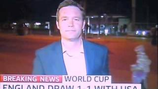 World Cup Reporter Experiences OnCamera Vuvuzela Accident [upl. by Damahom76]