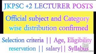 JKPSC 2 LECTURER GazettedPOSTS  officially confirmed  NET Bed ❌ Subject wise distribution [upl. by Narih]