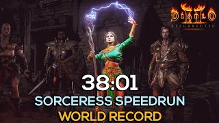 ROAD TO SUB 35  WORLDS FASTEST SORCERESS SPEEDRUN  3801 IGT  4010 RTA  DIABLO 2 RESURRECTED [upl. by Erialb681]