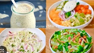 3 Ensaladas 3 Aderezos 3 Recetas riquisimas y faciles [upl. by Anitsugua]