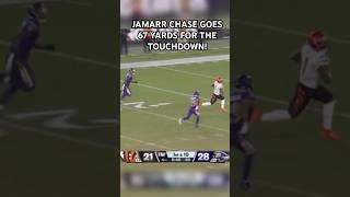 JAMARR CHASE GOES 67 YARDS FOR THE TOUCHDOWN [upl. by Yesdnyl]