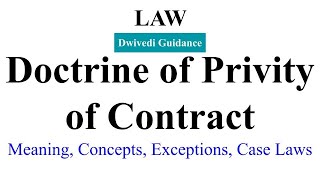 Doctrine of Privity of Contract  Concept Case Laws Exceptions Indian Contract Act  Business Law [upl. by Michaella998]